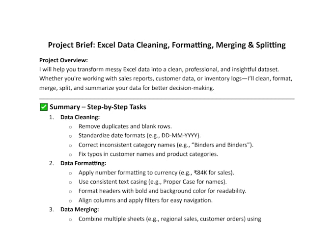 clean, format, marge, split data to summarize your data for better decision